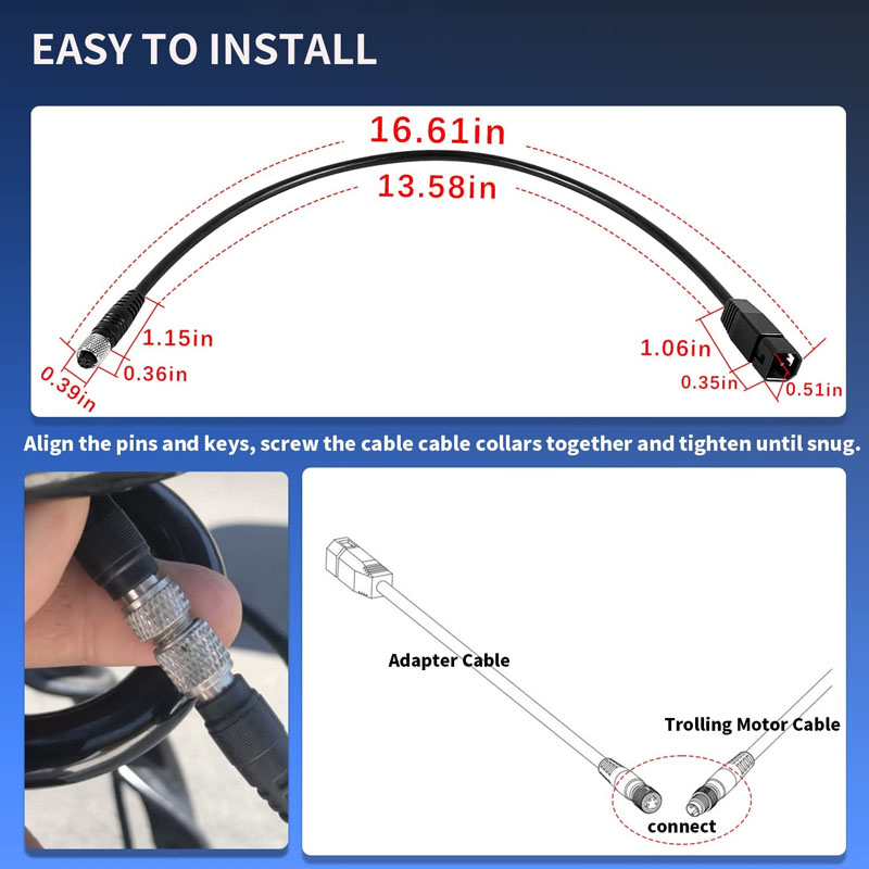 كابل محول سونار عالمي، أسود، ل - مراجعة Fish Finder Cable وسعره