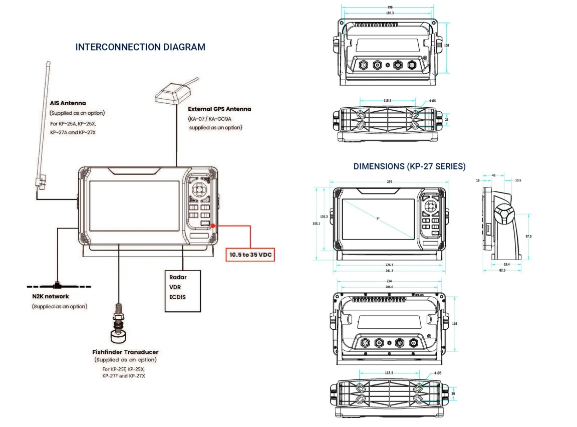 Marine KP-27X 7 بوصة AIS Class - مراجعة Fish Finder Gps وسعره