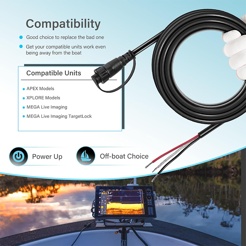 كابل طاقة 720110-1 PC13 لجهاز  - مراجعة Fish Finder Cable وسعره