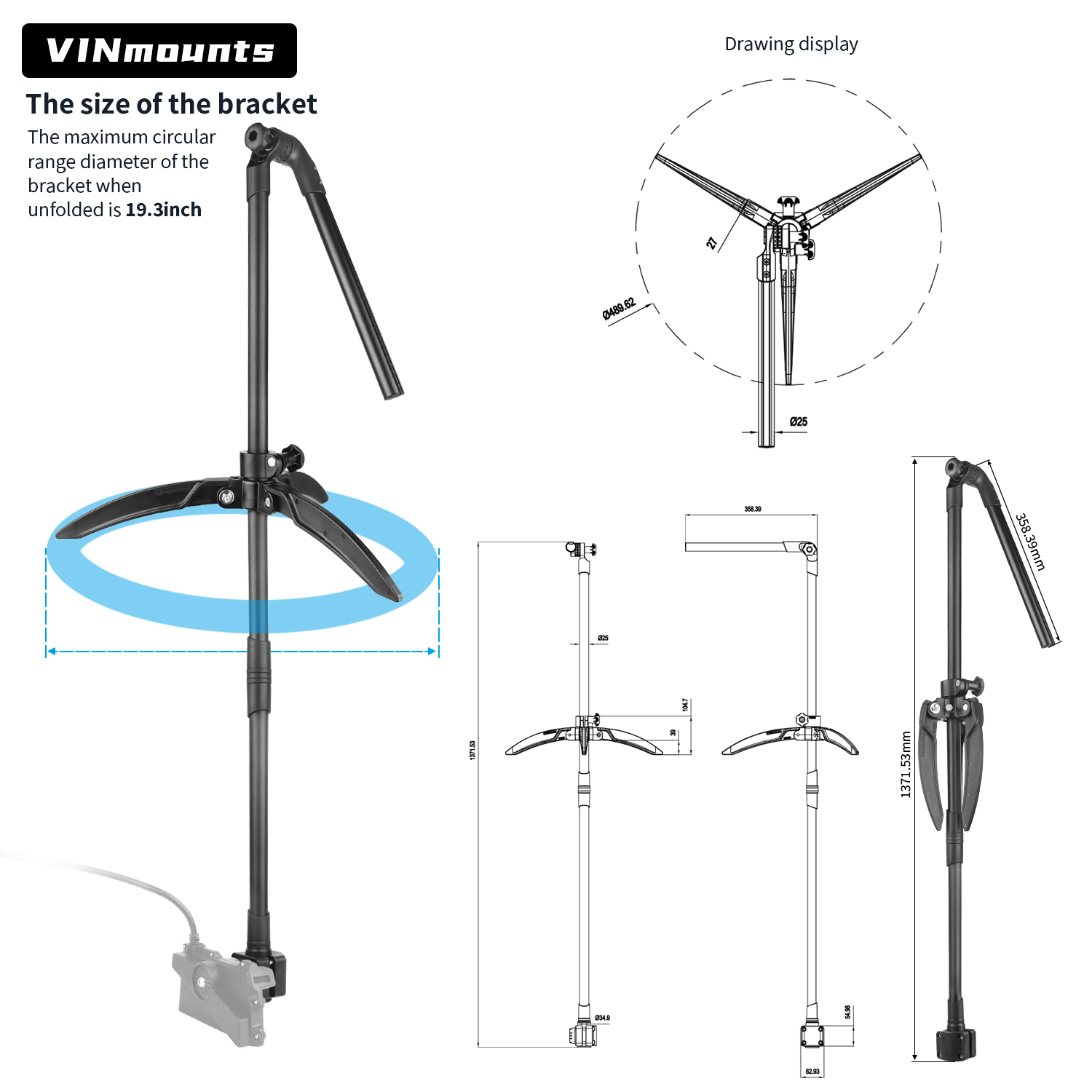 حامل عمود محول صيد الأسماك على - مراجعة Fish Finder Mount وسعره